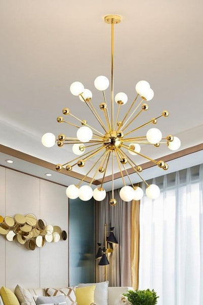 Golden Orbit Sphere Chandelier