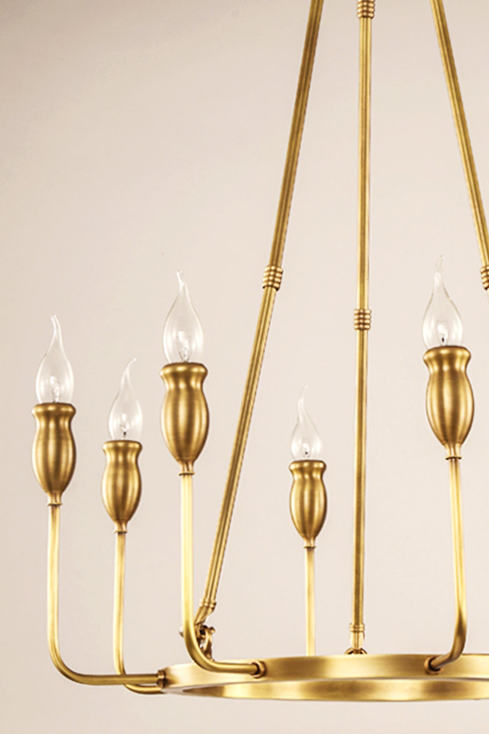 Golden Ring Candle-Arm Chandelier