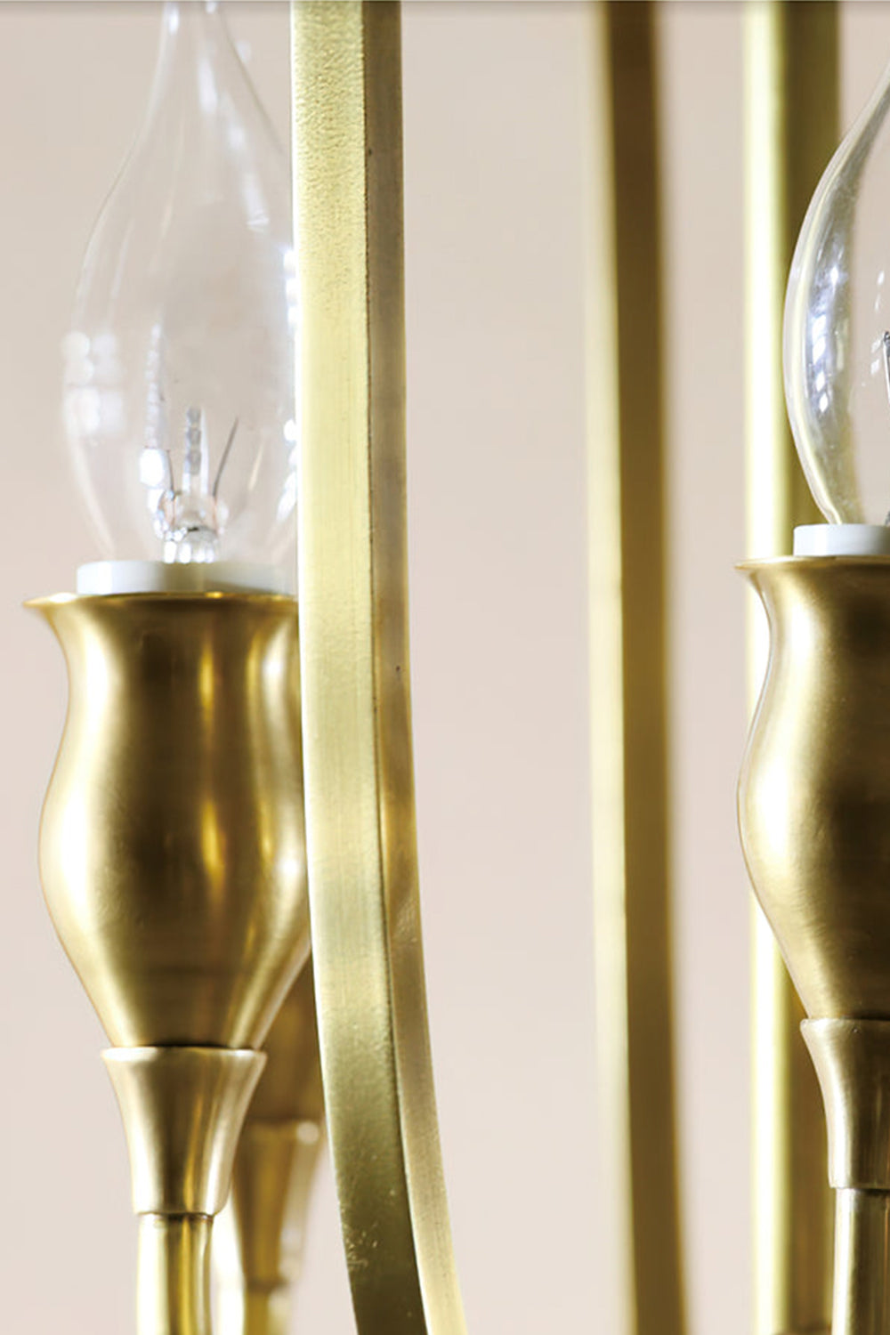 Golden Scroll-Lantern Chandelier