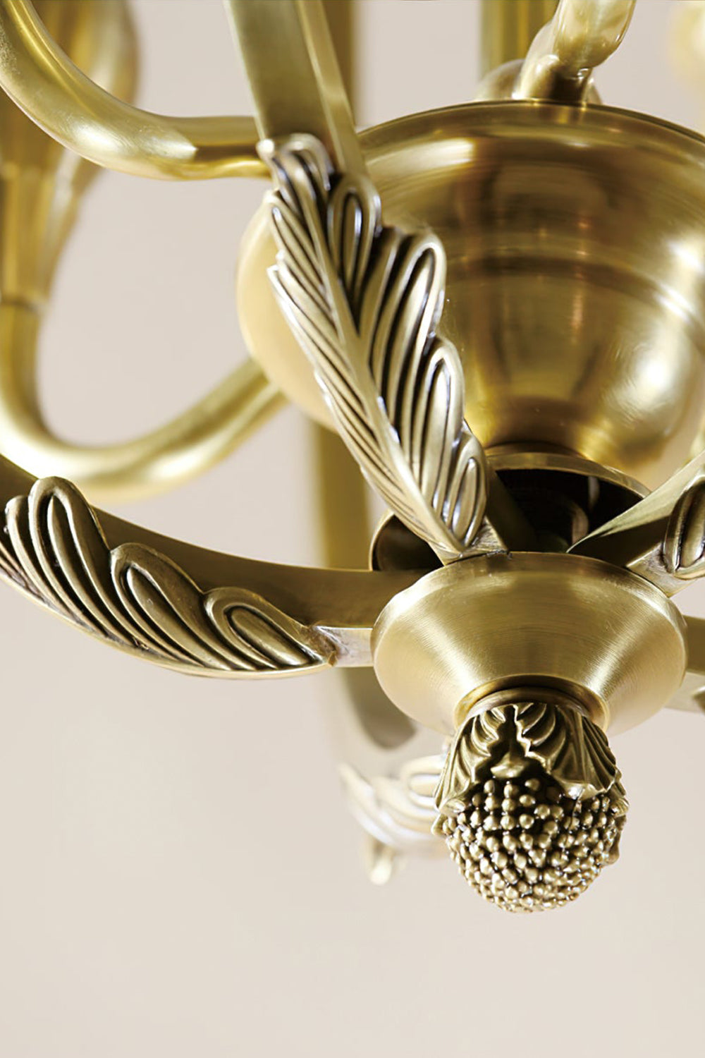 Golden Scroll-Lantern Chandelier