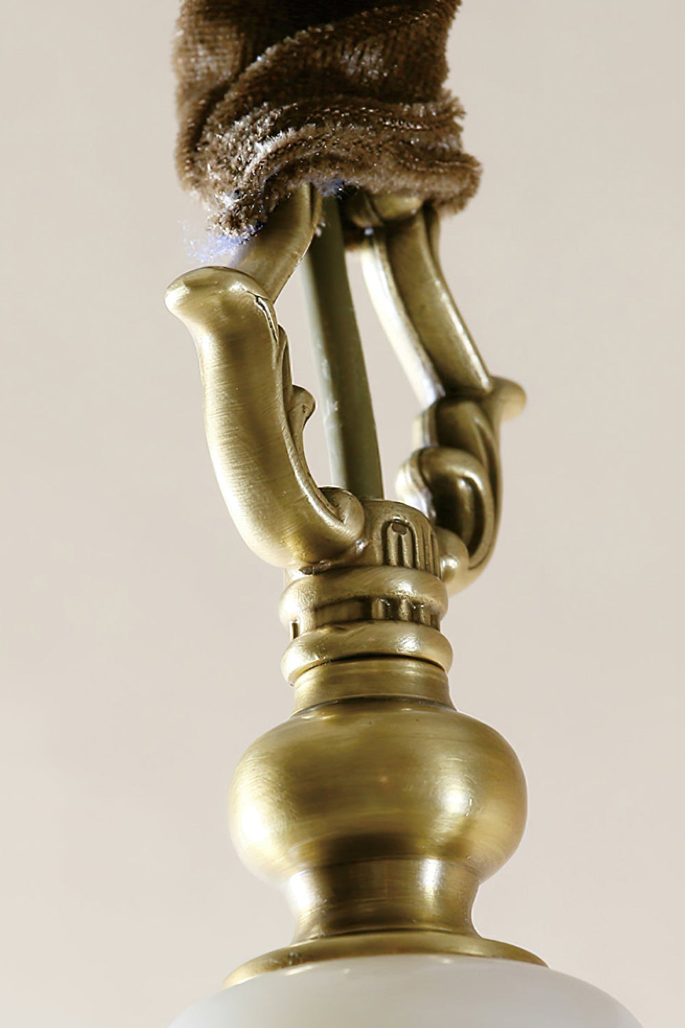 Golden Scroll-Lantern Chandelier