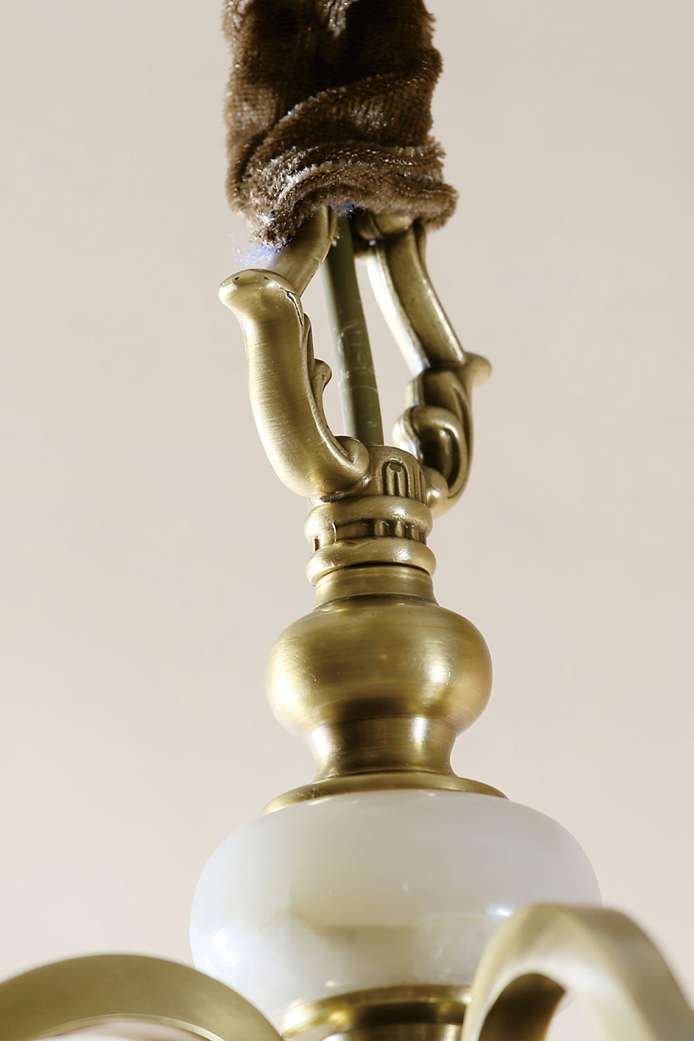 Golden Scroll-Lantern Chandelier
