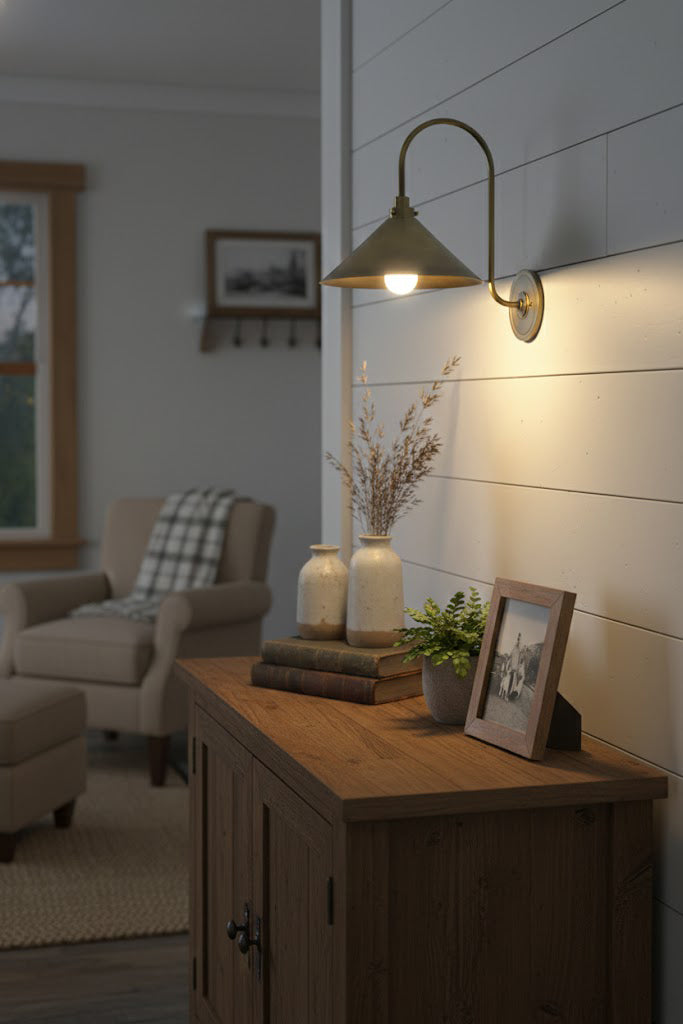 Gooseneck Cone Wall Sconce