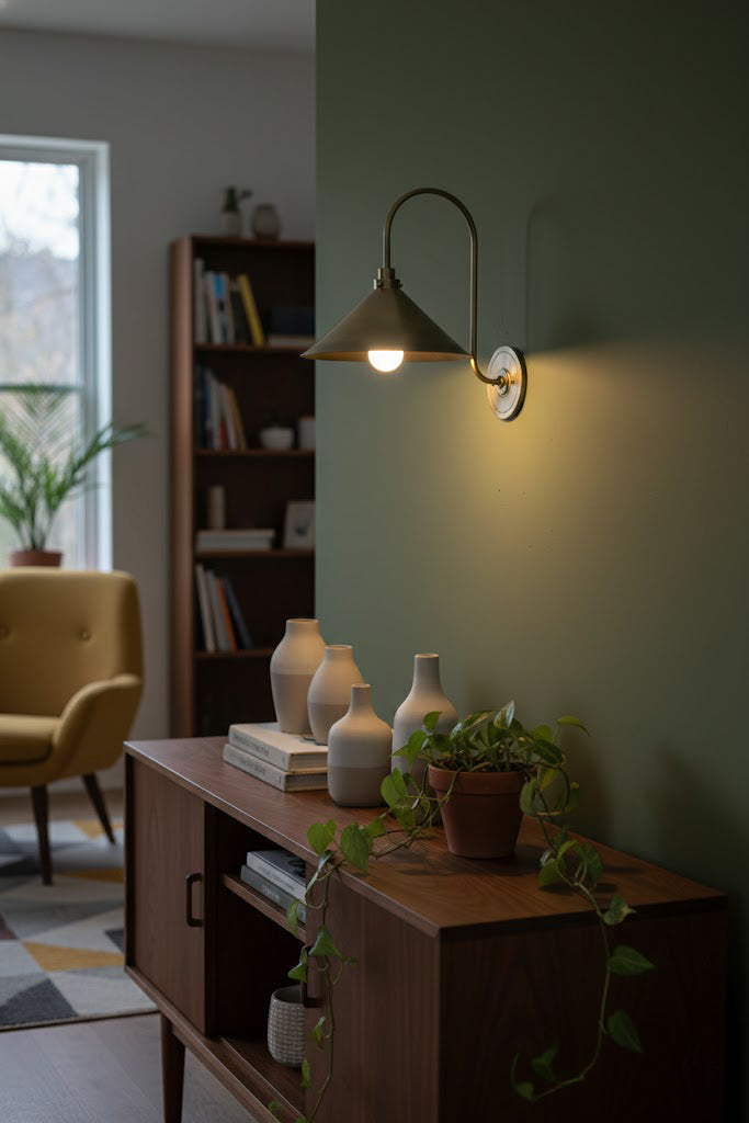 Gooseneck Cone Wall Sconce