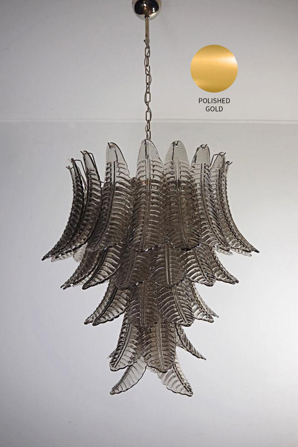 Gray Murano Leaf Chandelier