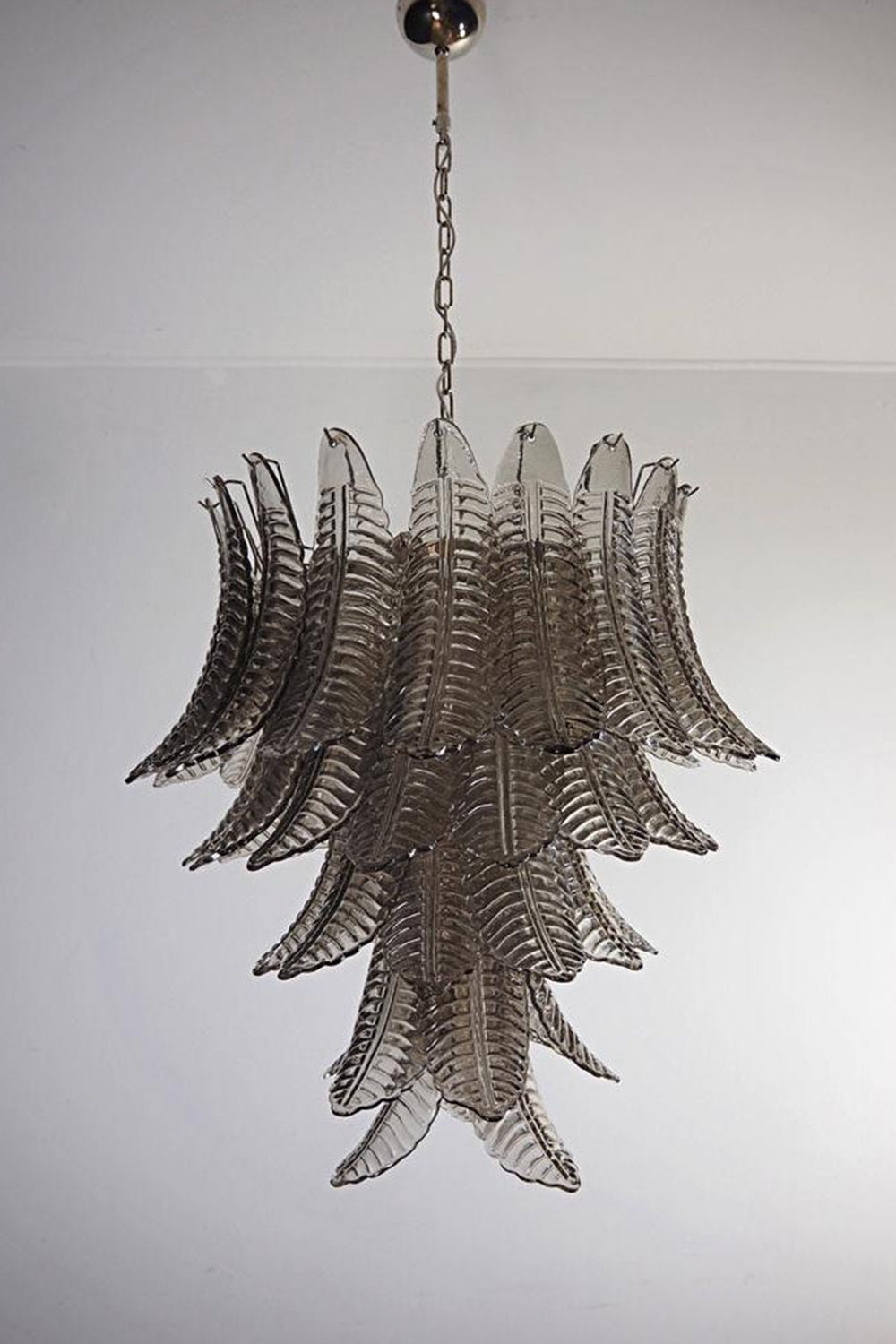 Gray Murano Leaf Chandelier
