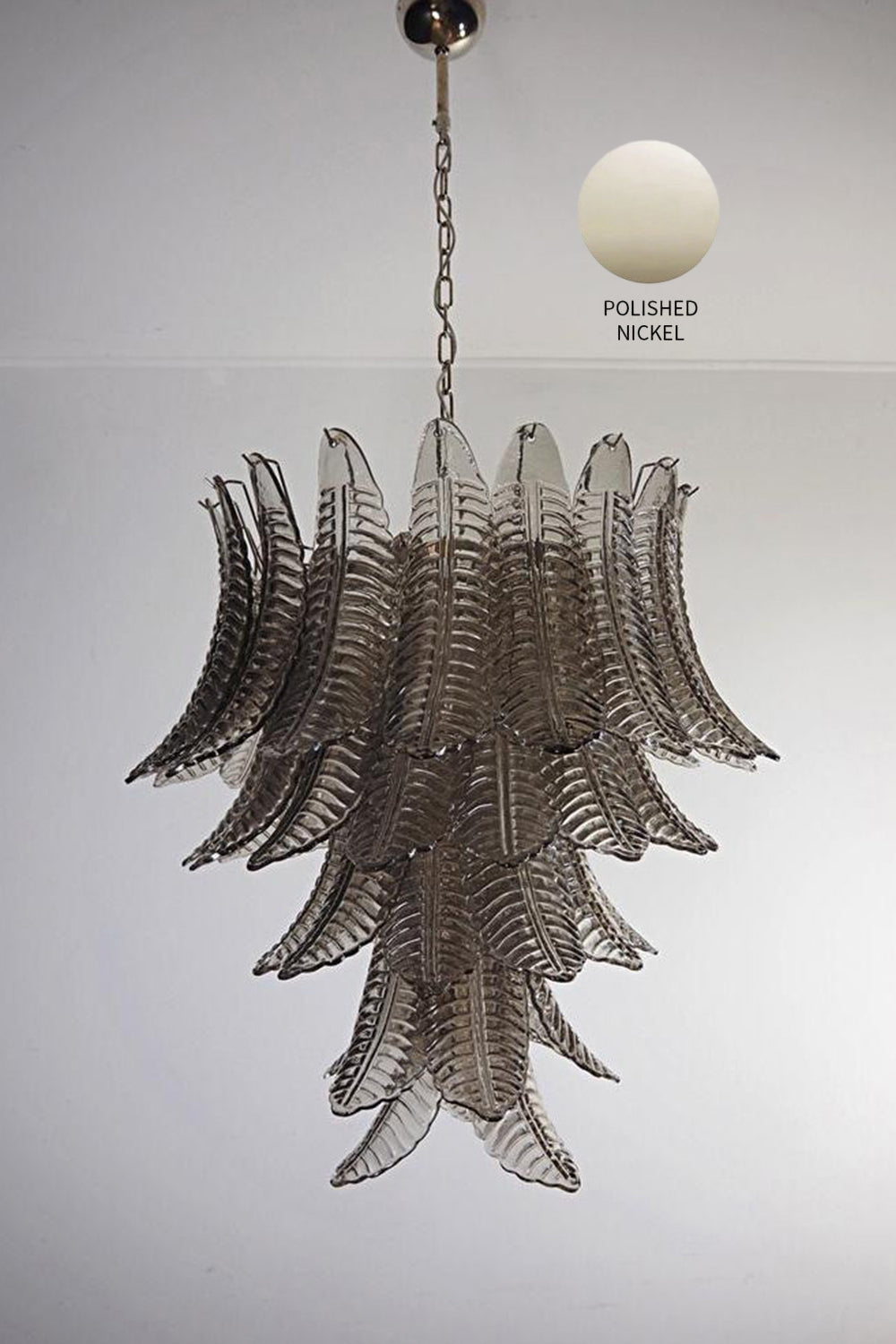 Gray Murano Leaf Chandelier