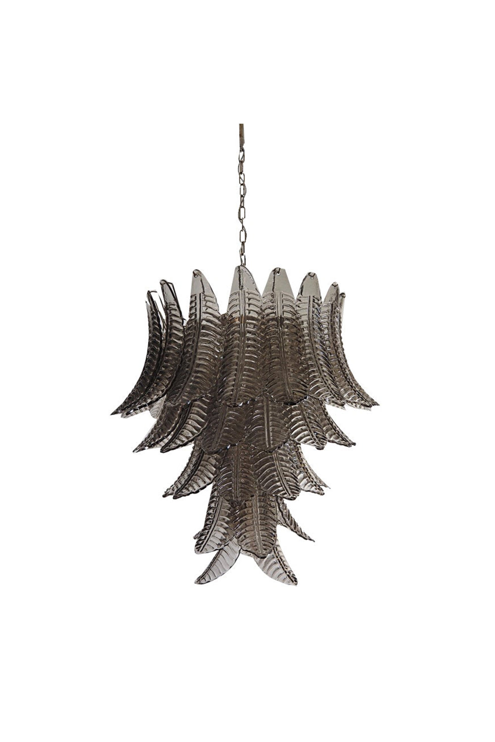 Gray Murano Leaf Chandelier