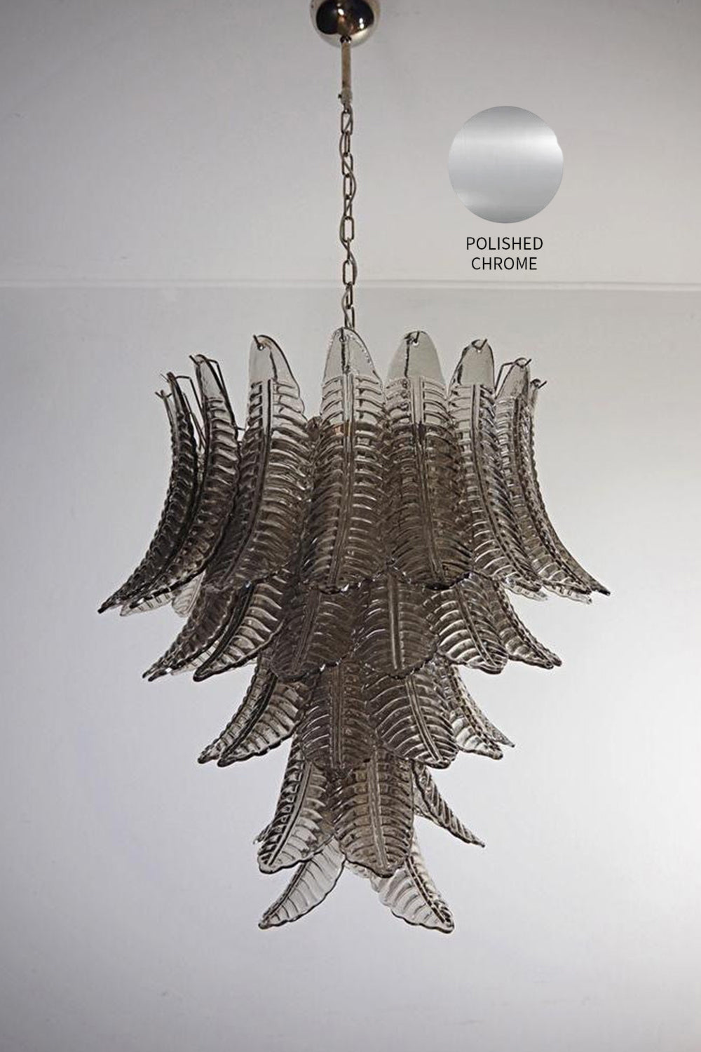 Gray Murano Leaf Chandelier