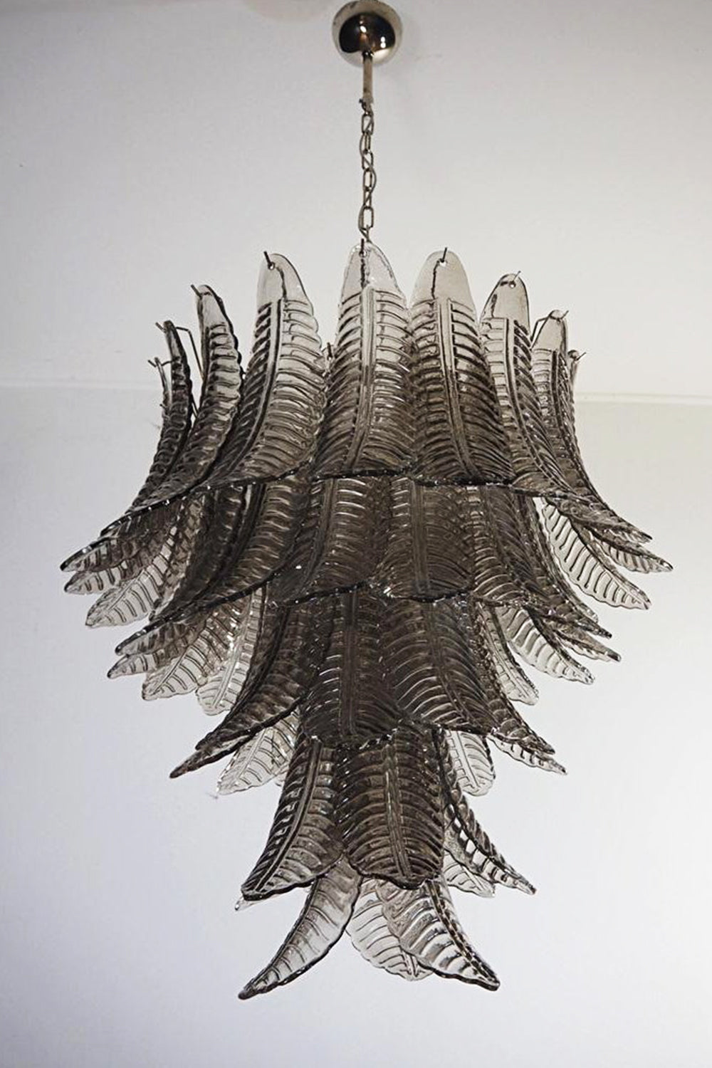 Gray Murano Leaf Chandelier