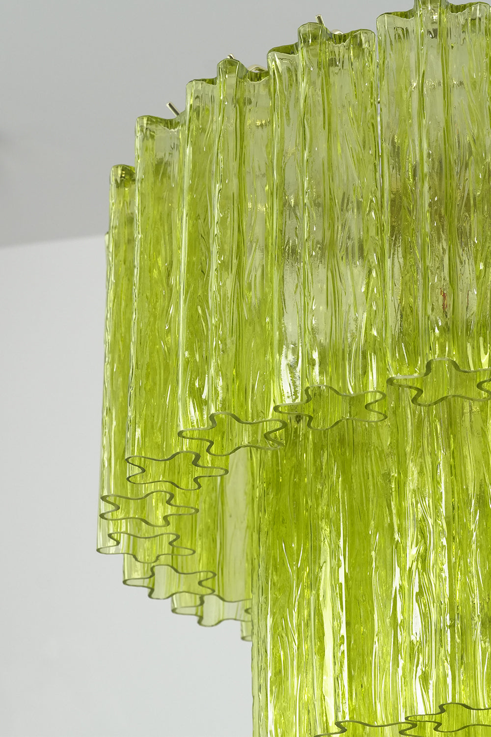 Green Glacier Tier Chandelier |Glass detail | Samu Lamp