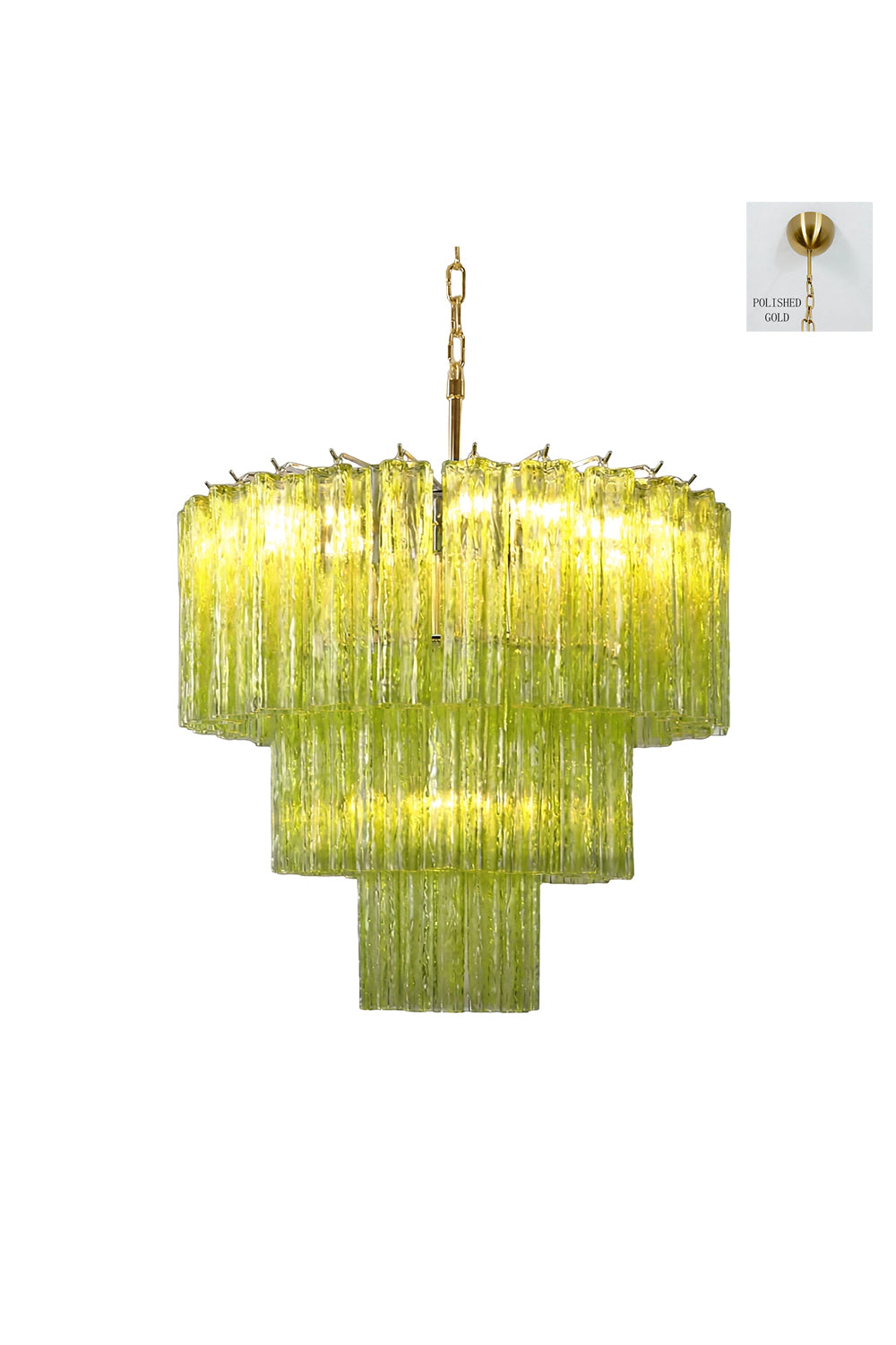 Green Glacier Tier Chandelier Samu Lamp