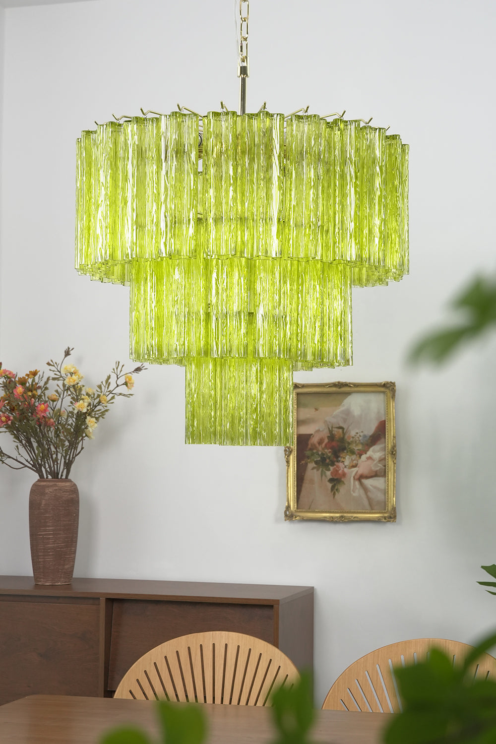 Green Glacier Tier Chandelier Samu Lamp