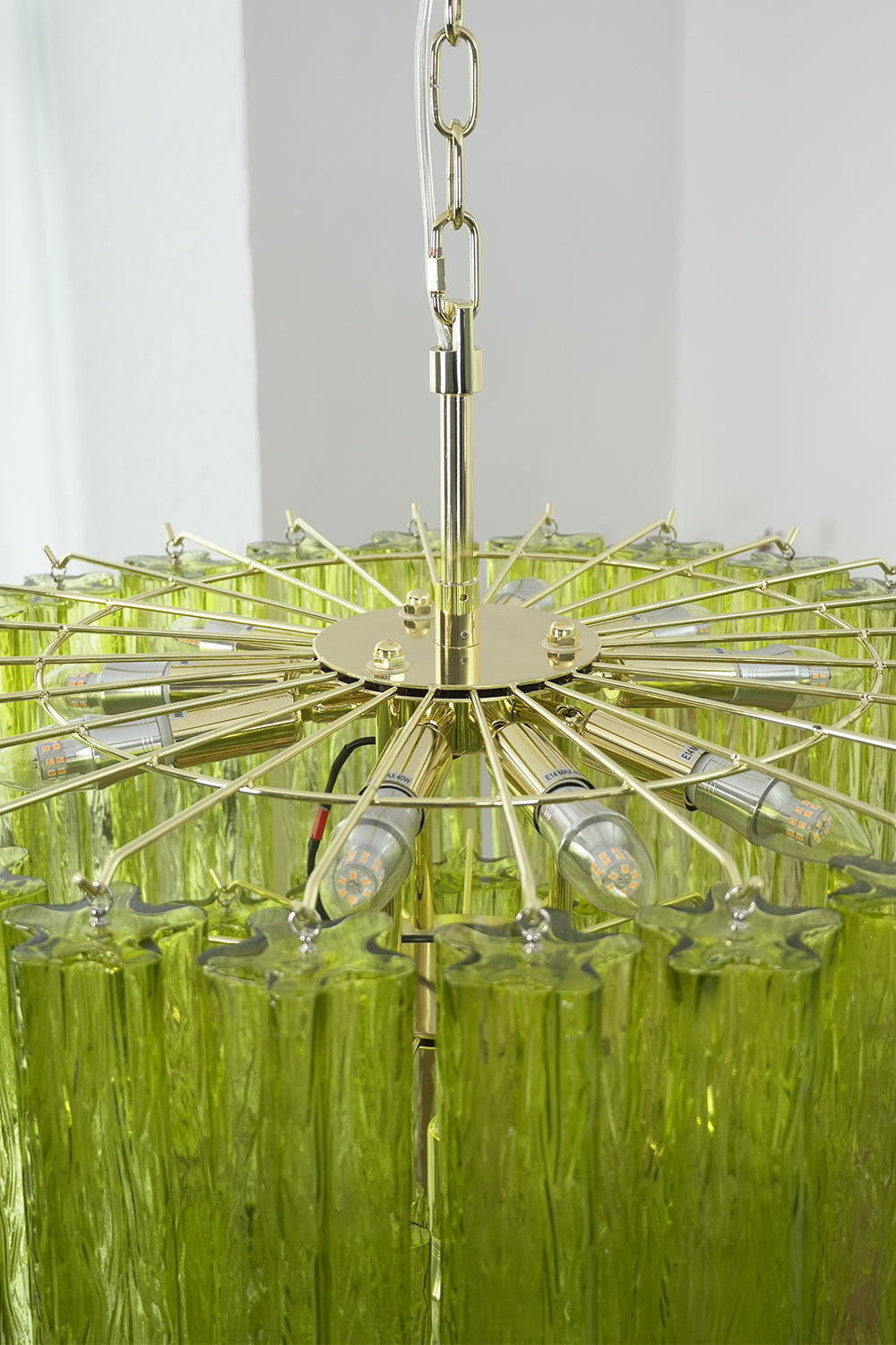 Green Glacier Tier Chandelier | detail | Samu Lamp