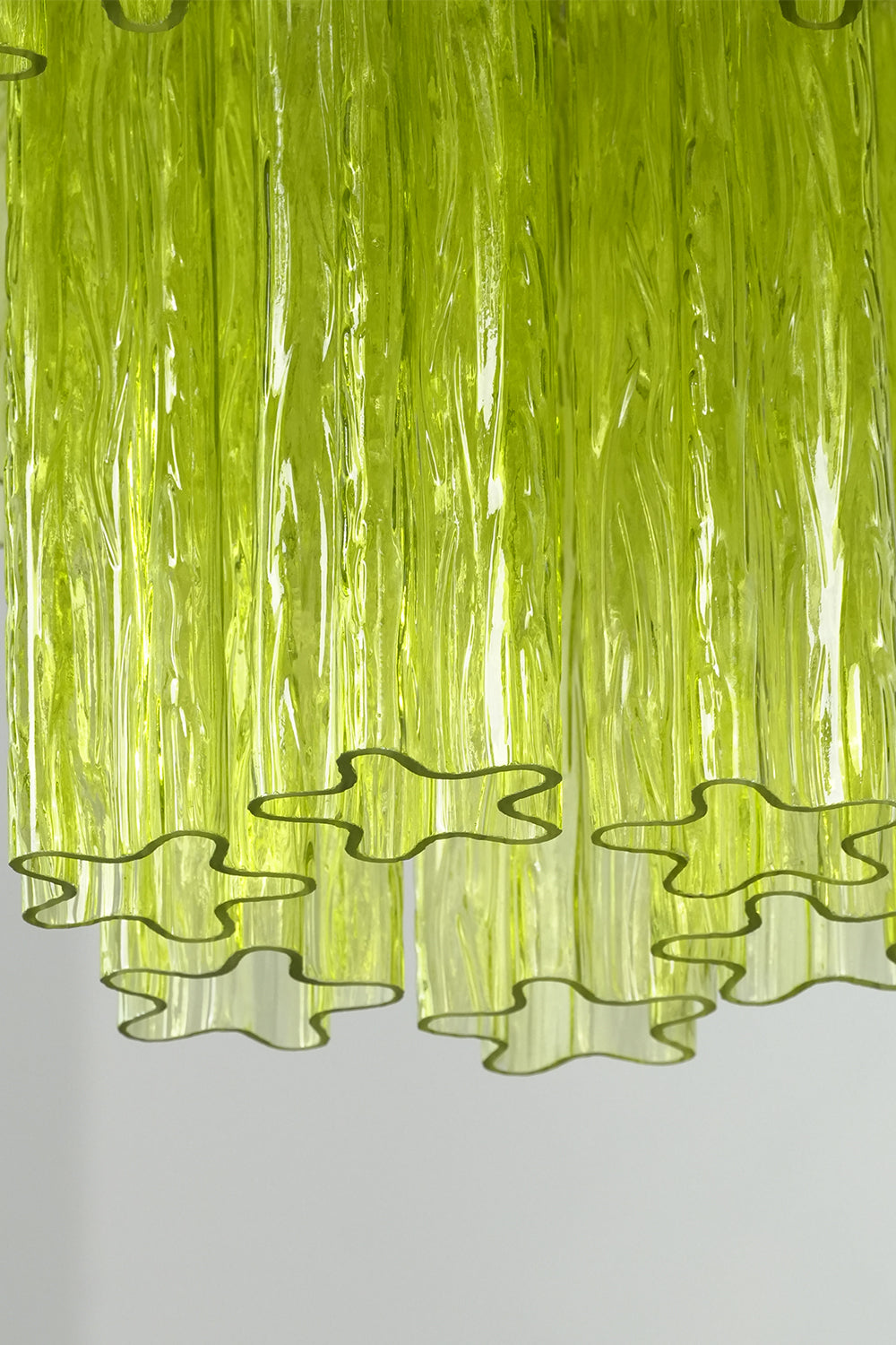 Green Glacier Tier Chandelier |Glass detail | Samu Lamp