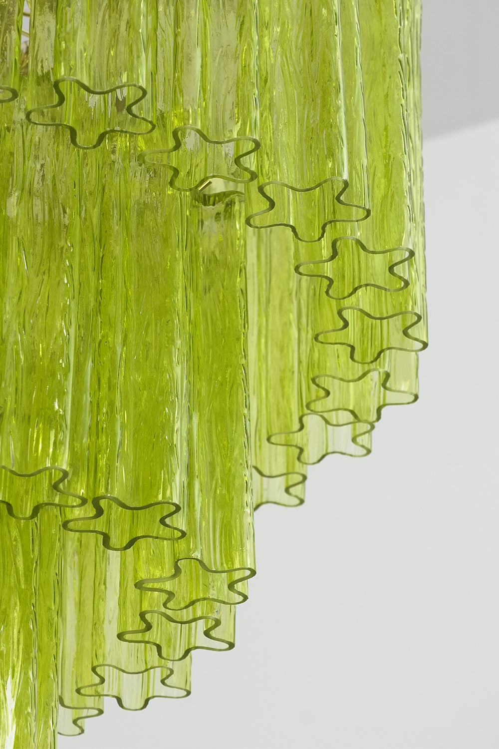 Green Glacier Tier Chandelier |Glass detail | Samu Lamp