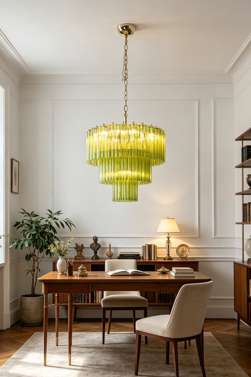 Green Glacier Tier Chandelier for Dining Room | Samu Lamp