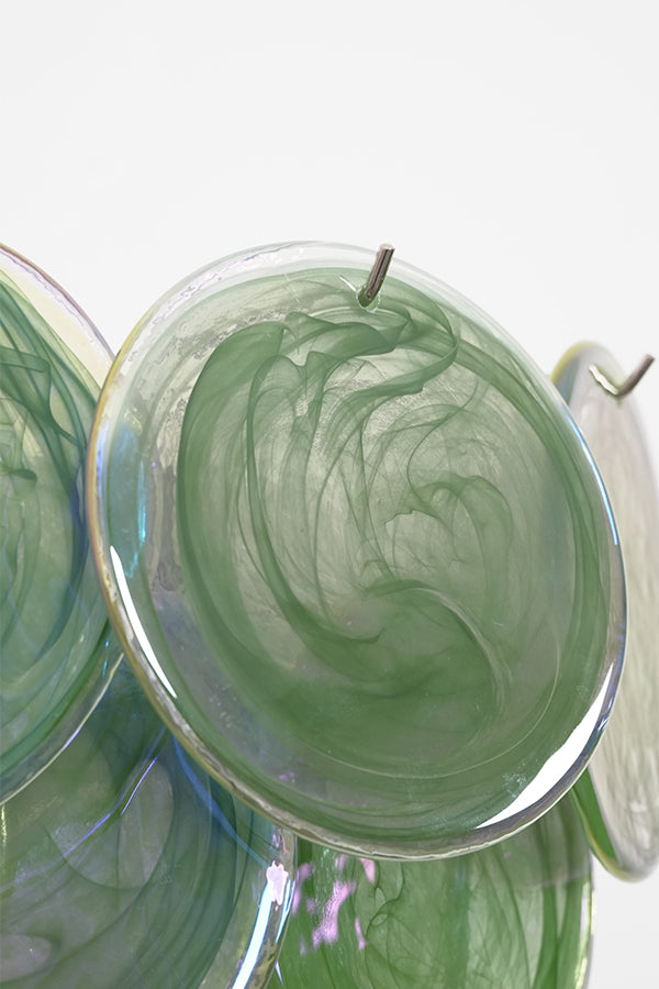Green Murano Glass Discs Wall Lamp