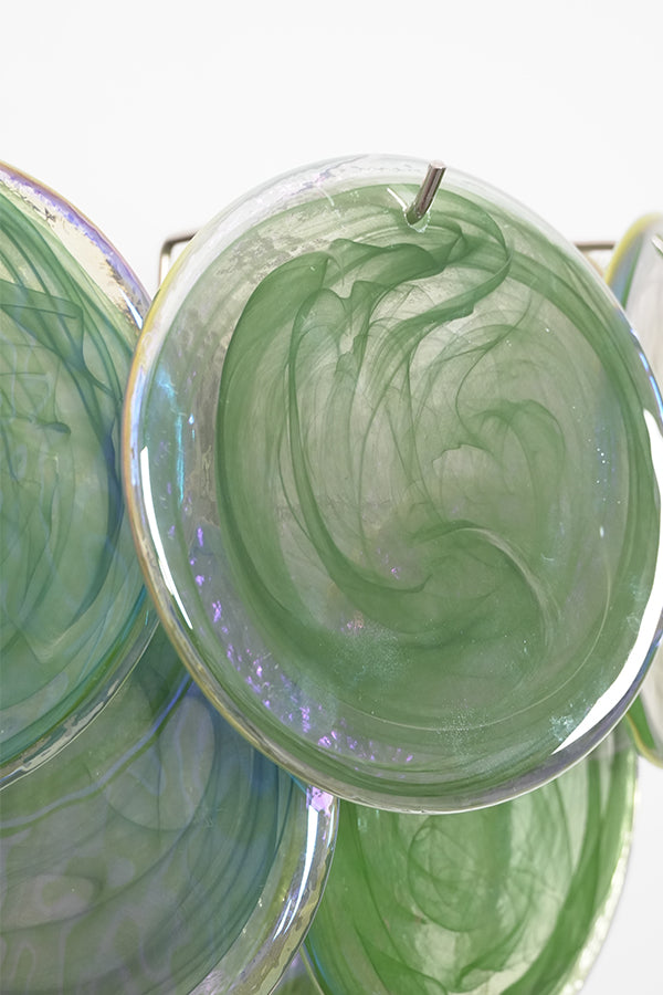 Green Murano Glass Discs Wall Lamp