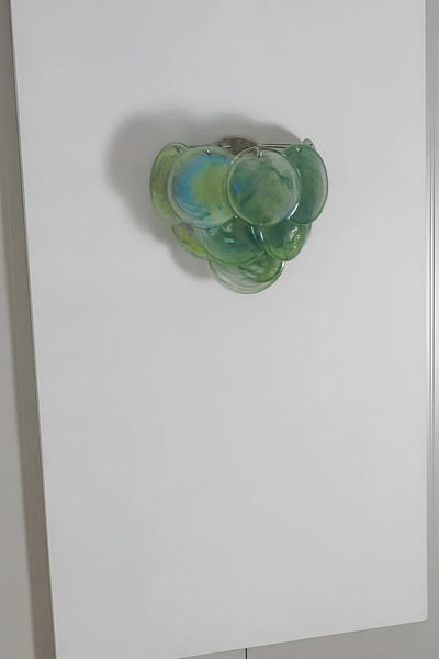 Green Murano Glass Discs Wall Lamp