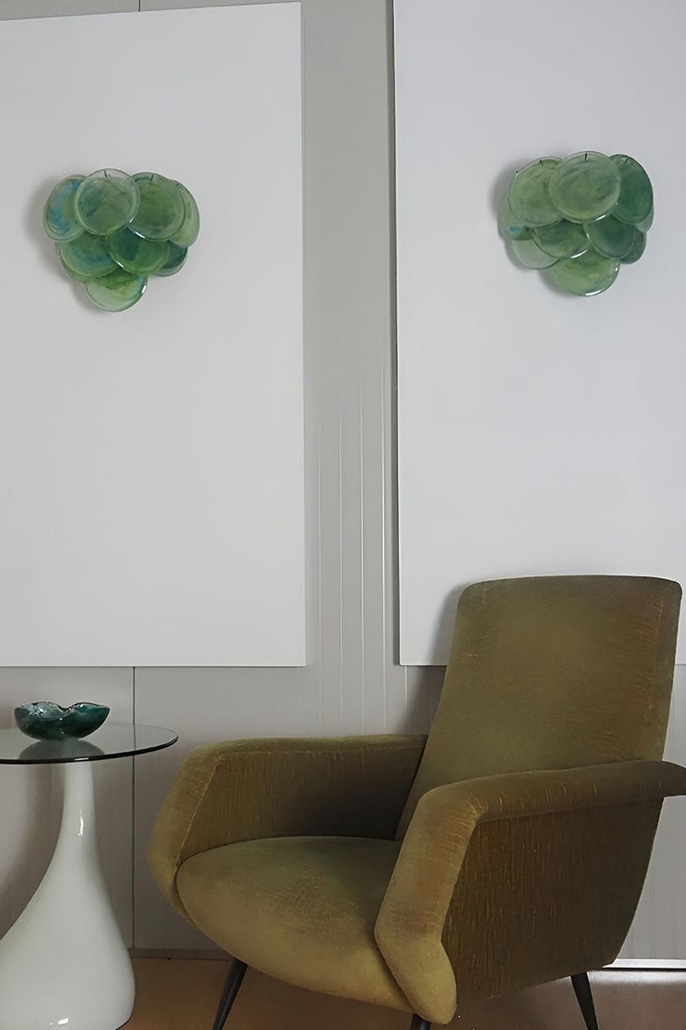 Green Murano Glass Discs Wall Lamp