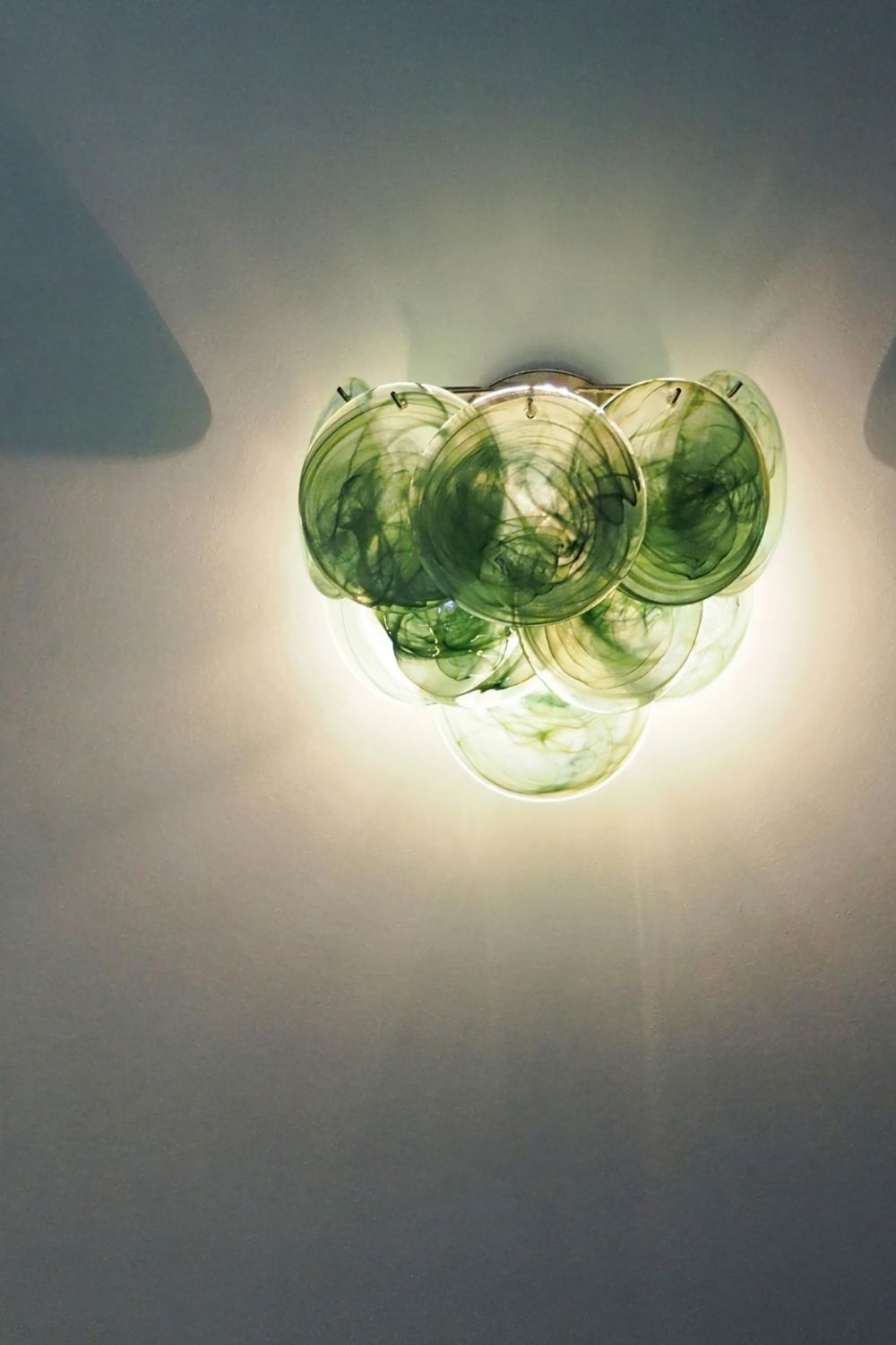 Green Murano Glass Discs Wall Lamp