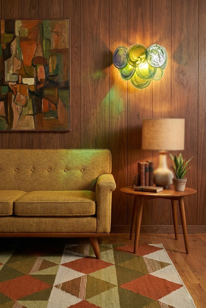 Green Murano Glass Discs Wall Lamp