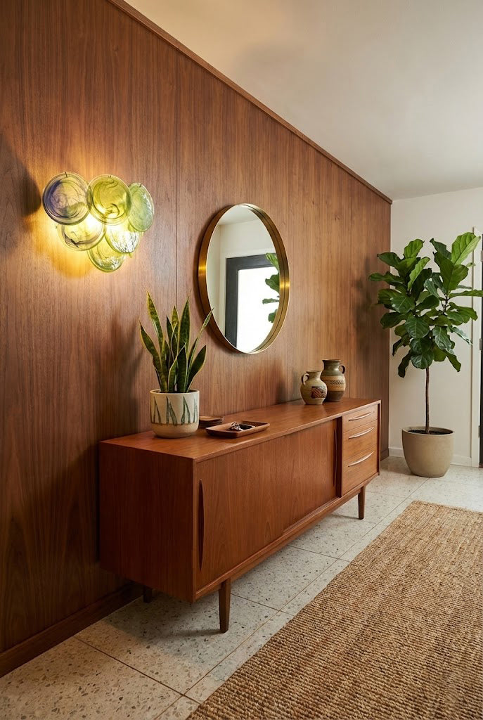 Green Murano Glass Discs Wall Lamp