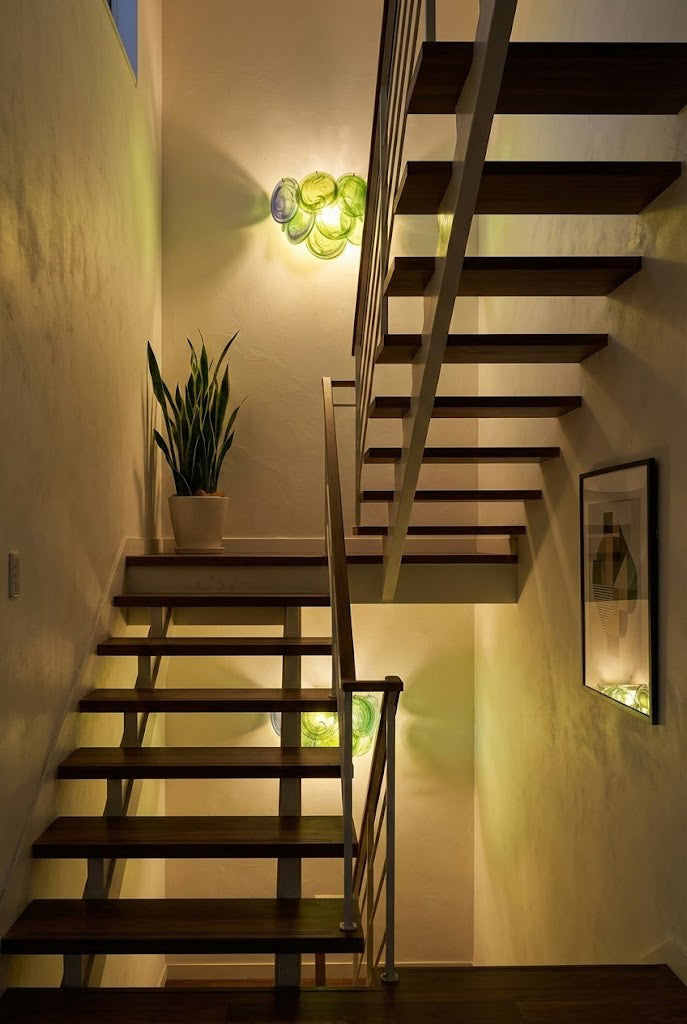 Green Murano Glass Discs Wall Lamp