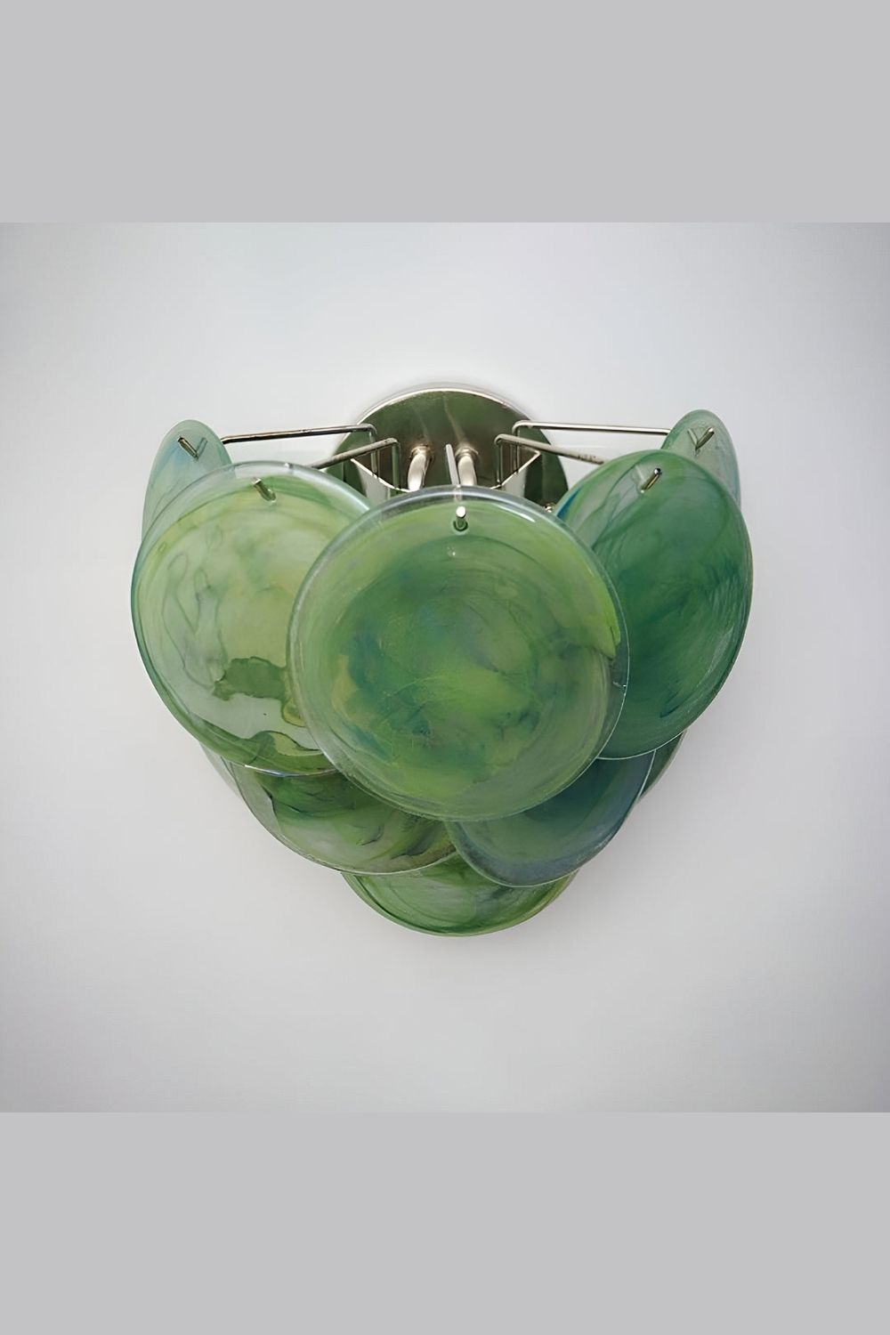 Green Murano Glass Discs Wall Lamp