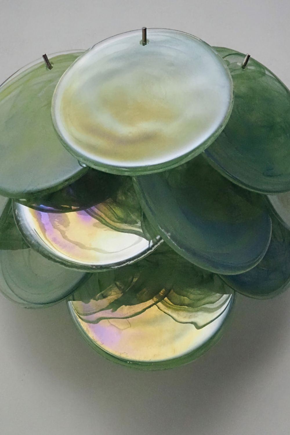 Green Murano Glass Discs Wall Lamp