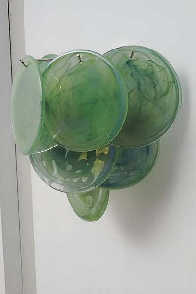 Green Murano Glass Discs Wall Lamp