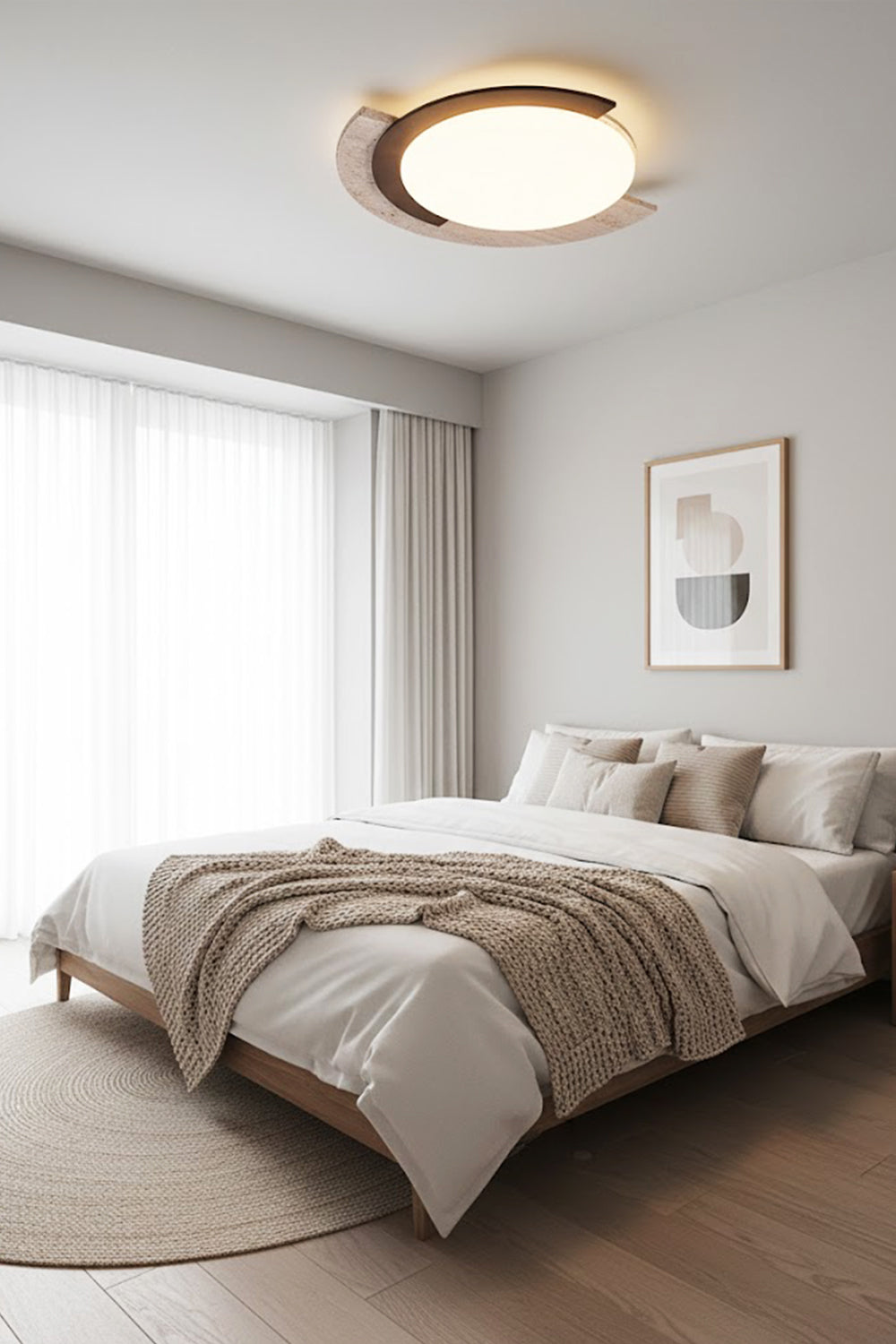 Halo Travertine Ceiling Light