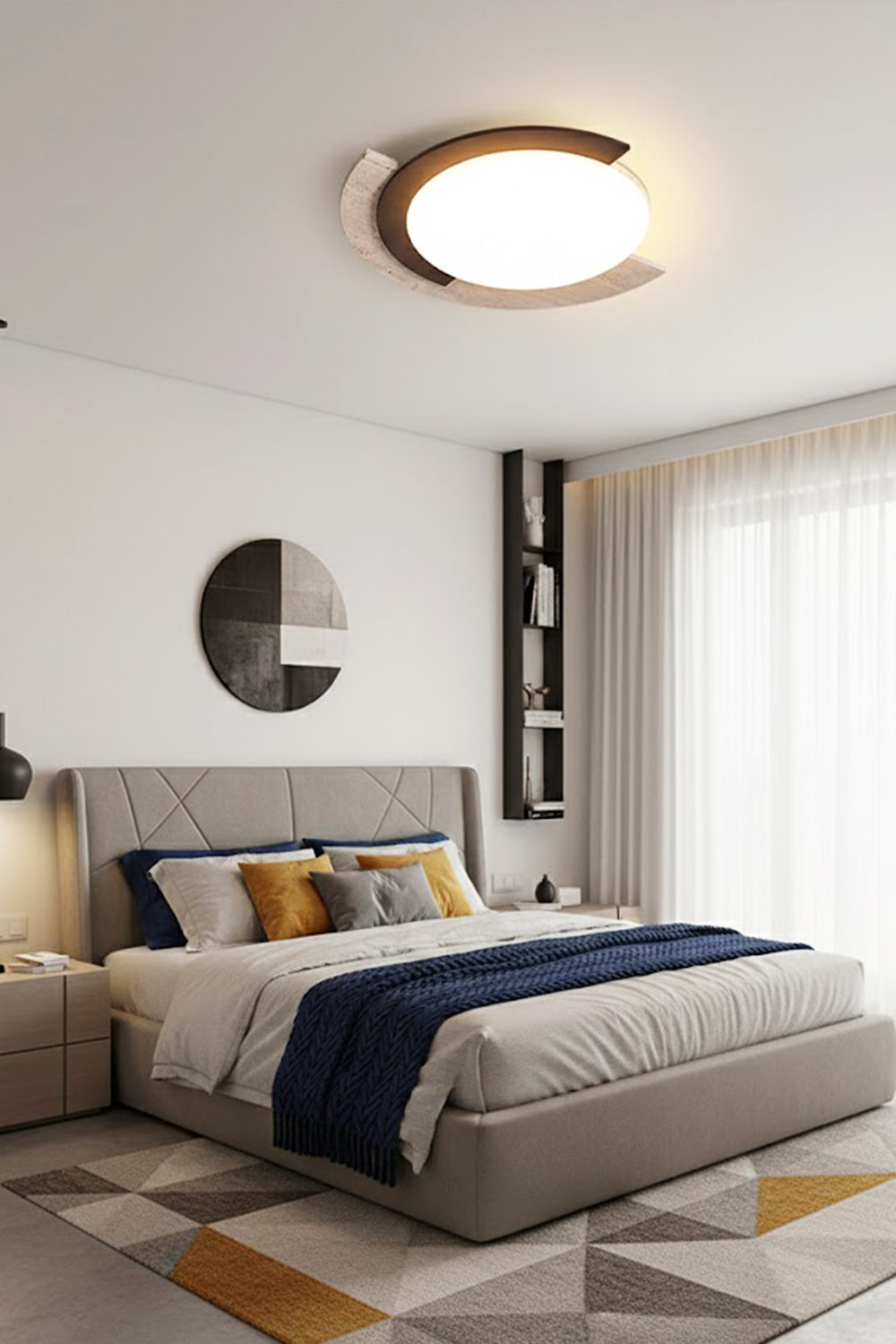 Halo Travertine Ceiling Light