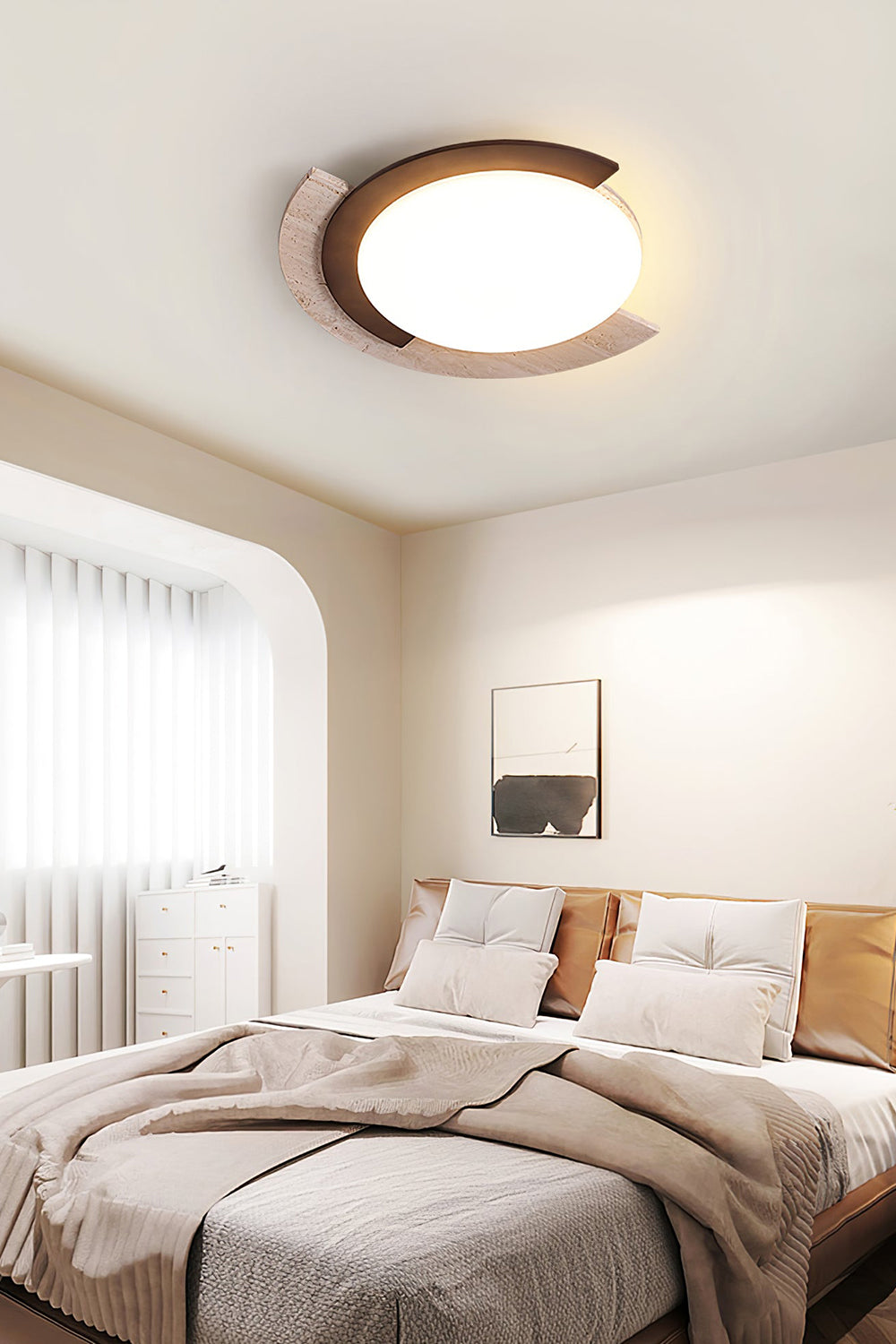 Halo Travertine Ceiling Light