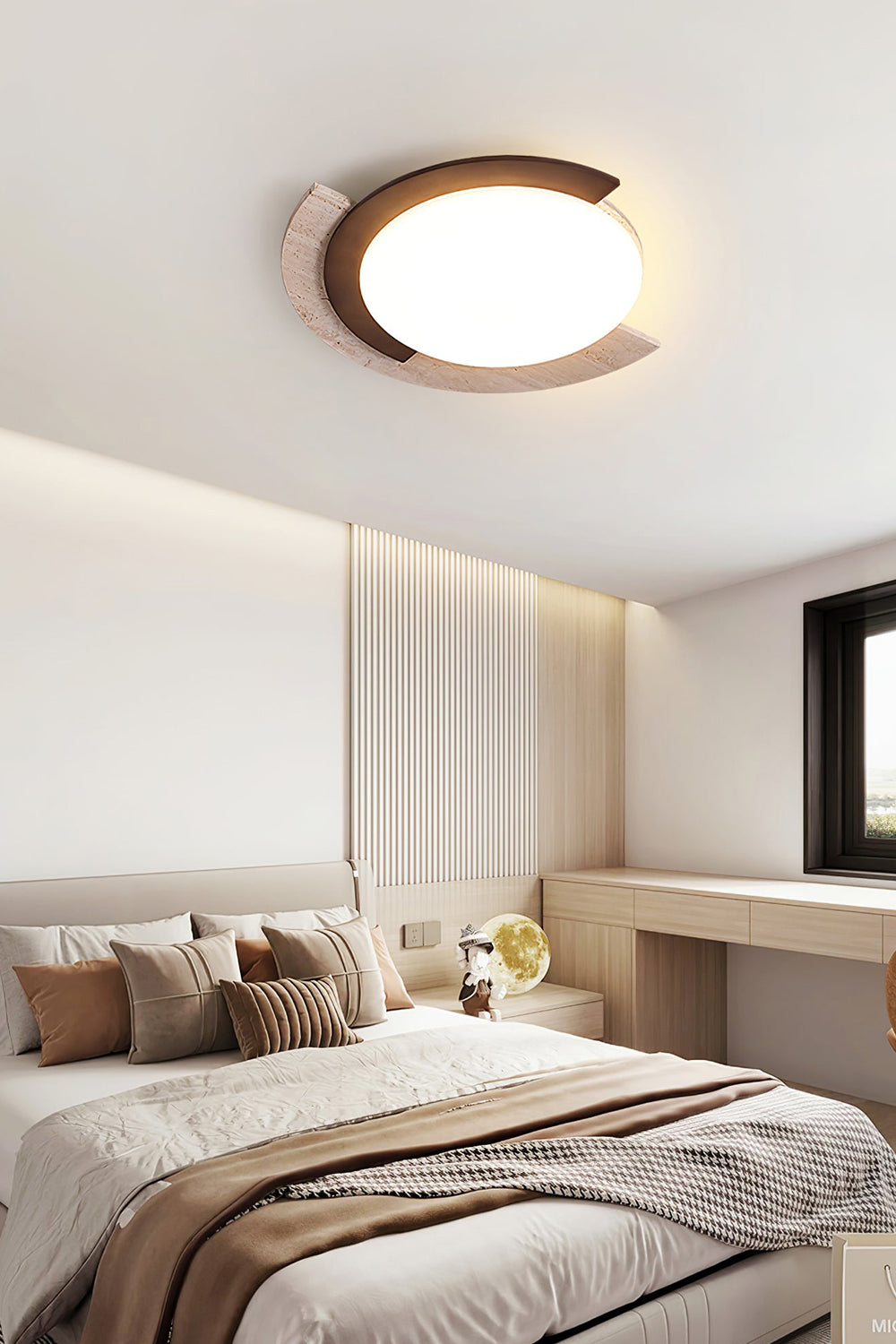 Halo Travertine Ceiling Light