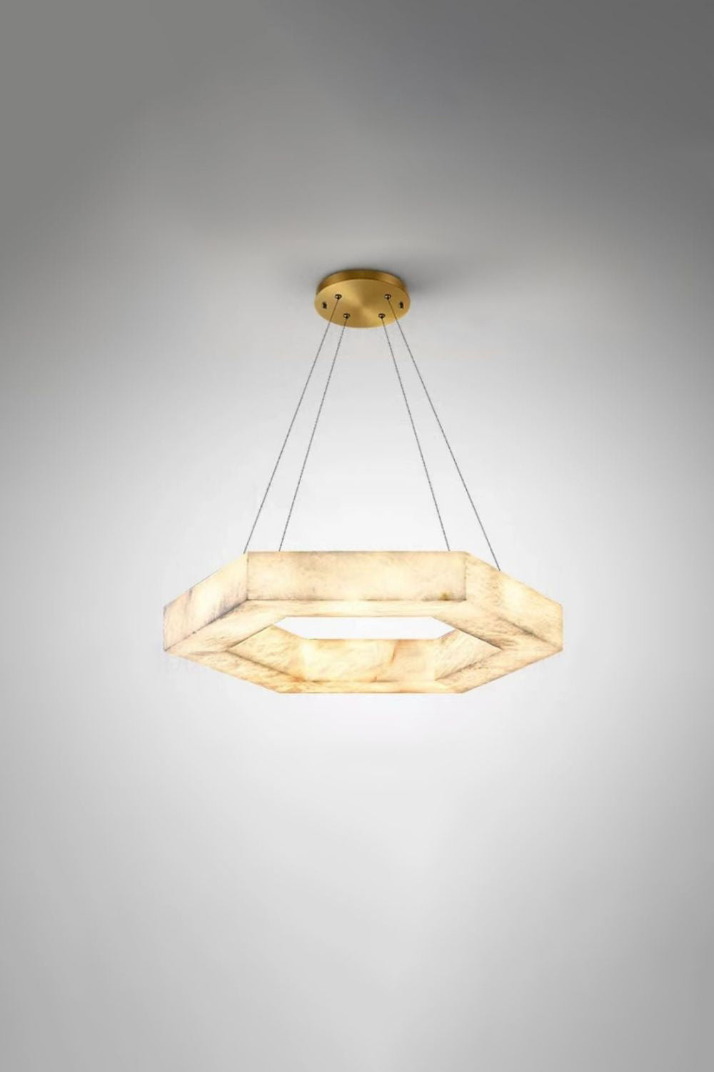 Hexagonal Alabaster Chandelier