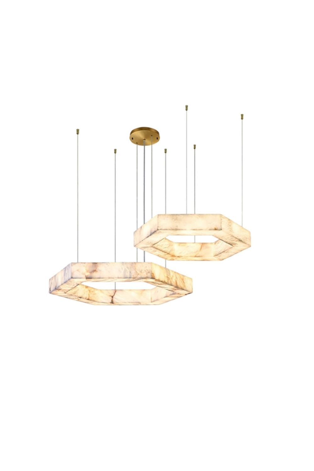 Hexagonal Alabaster Chandelier