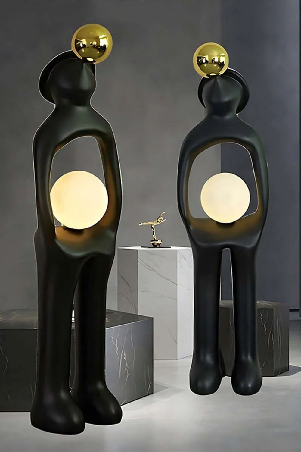 Hollow Human Sculpture Floor Lamp