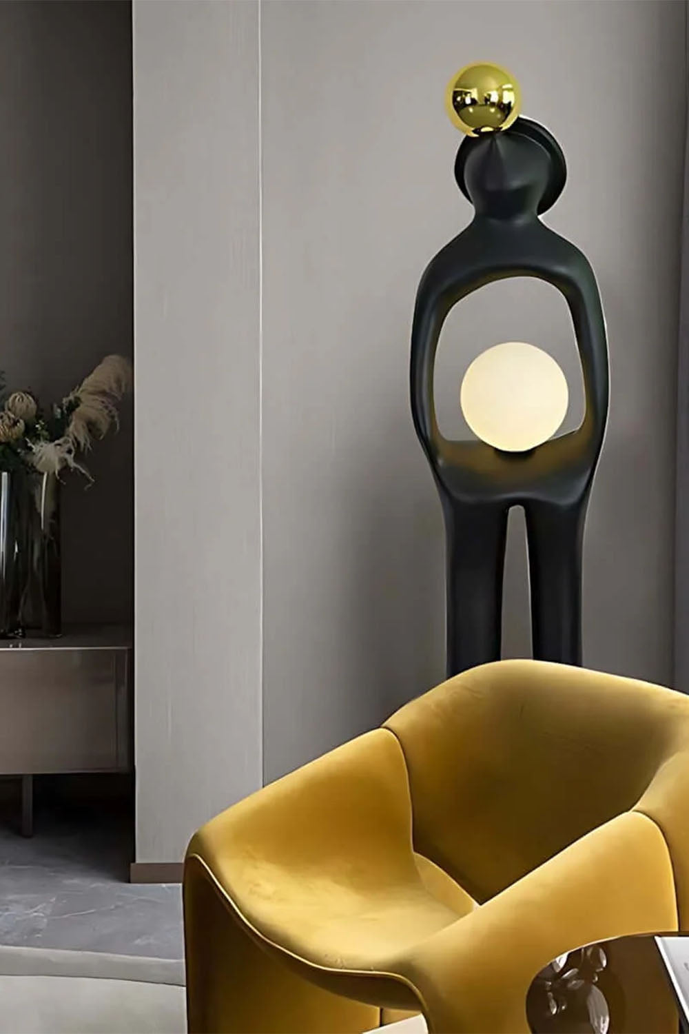 Hollow Human Sculpture Floor Lamp