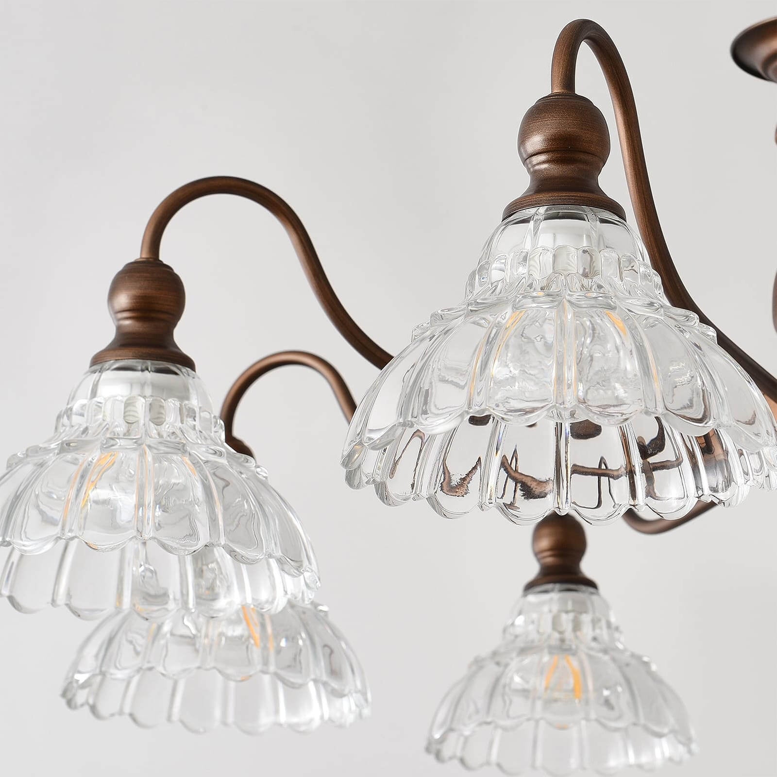 Scalloped Floral Glass Shades 