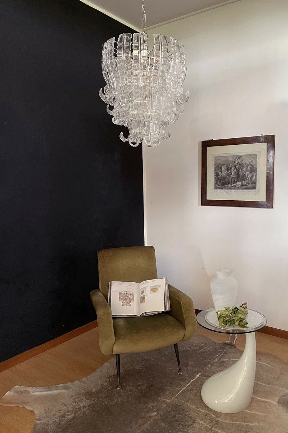 Italian Murano Glass Felci Chandelier