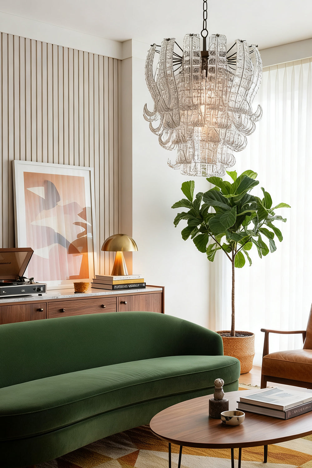 Italian Murano Glass Felci Chandelier