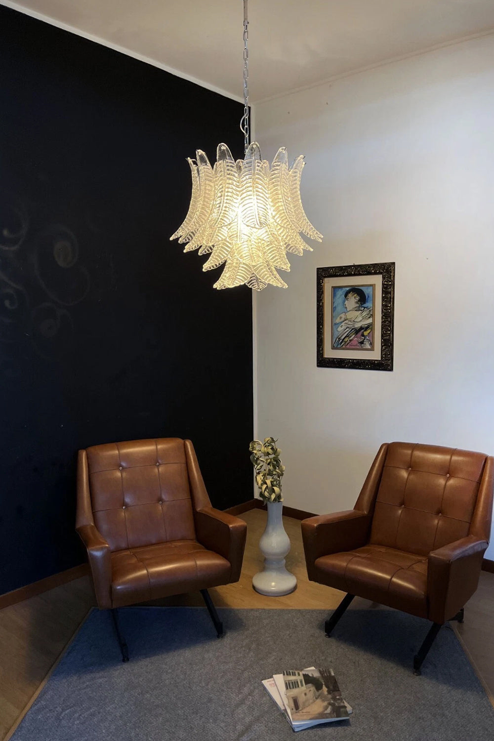 Italian Murano Leaf Chandelier