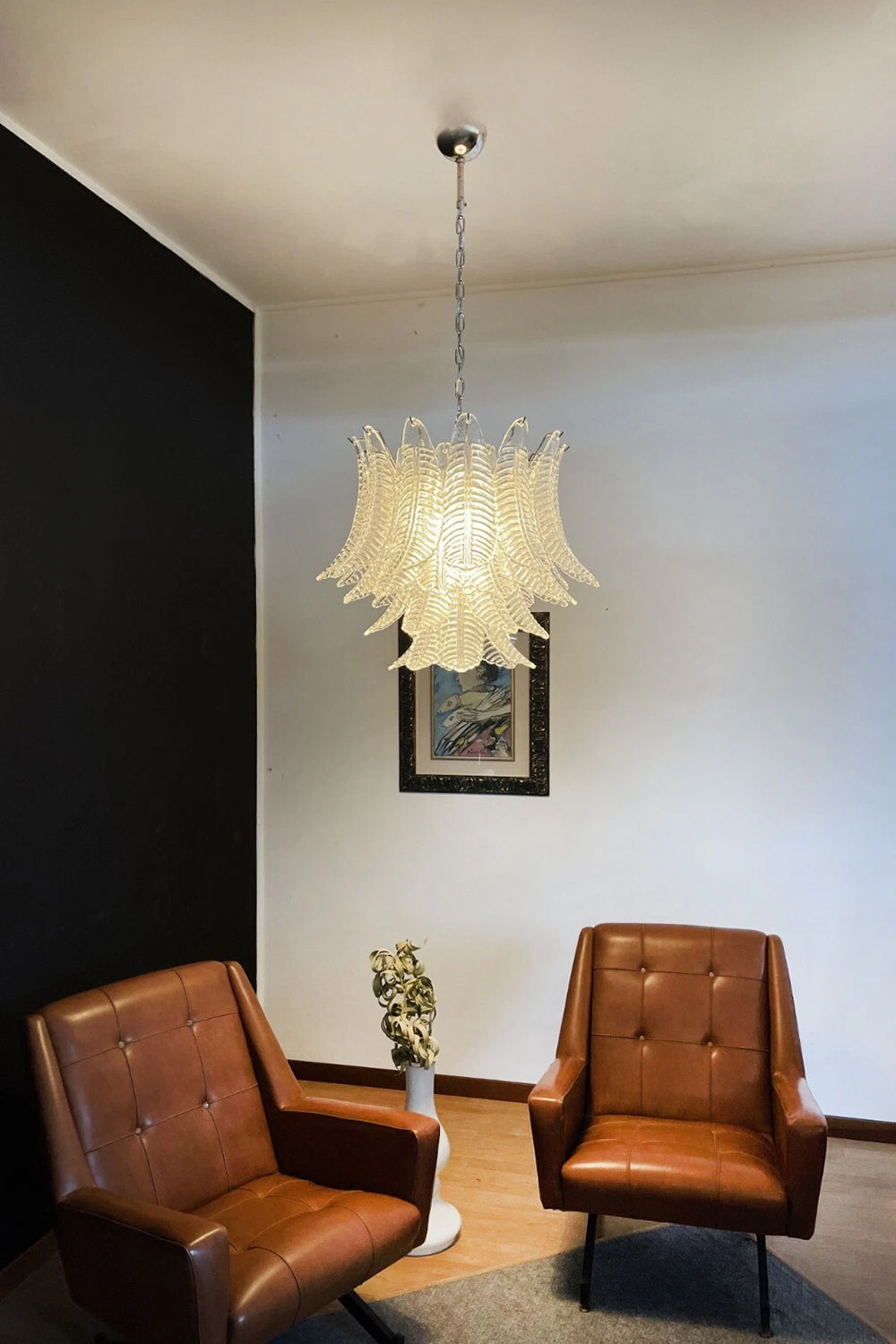 Italian Murano Leaf Chandelier