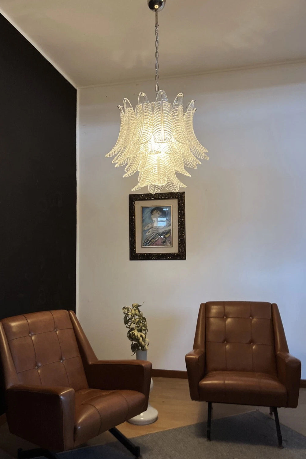 Italian Murano Leaf Chandelier