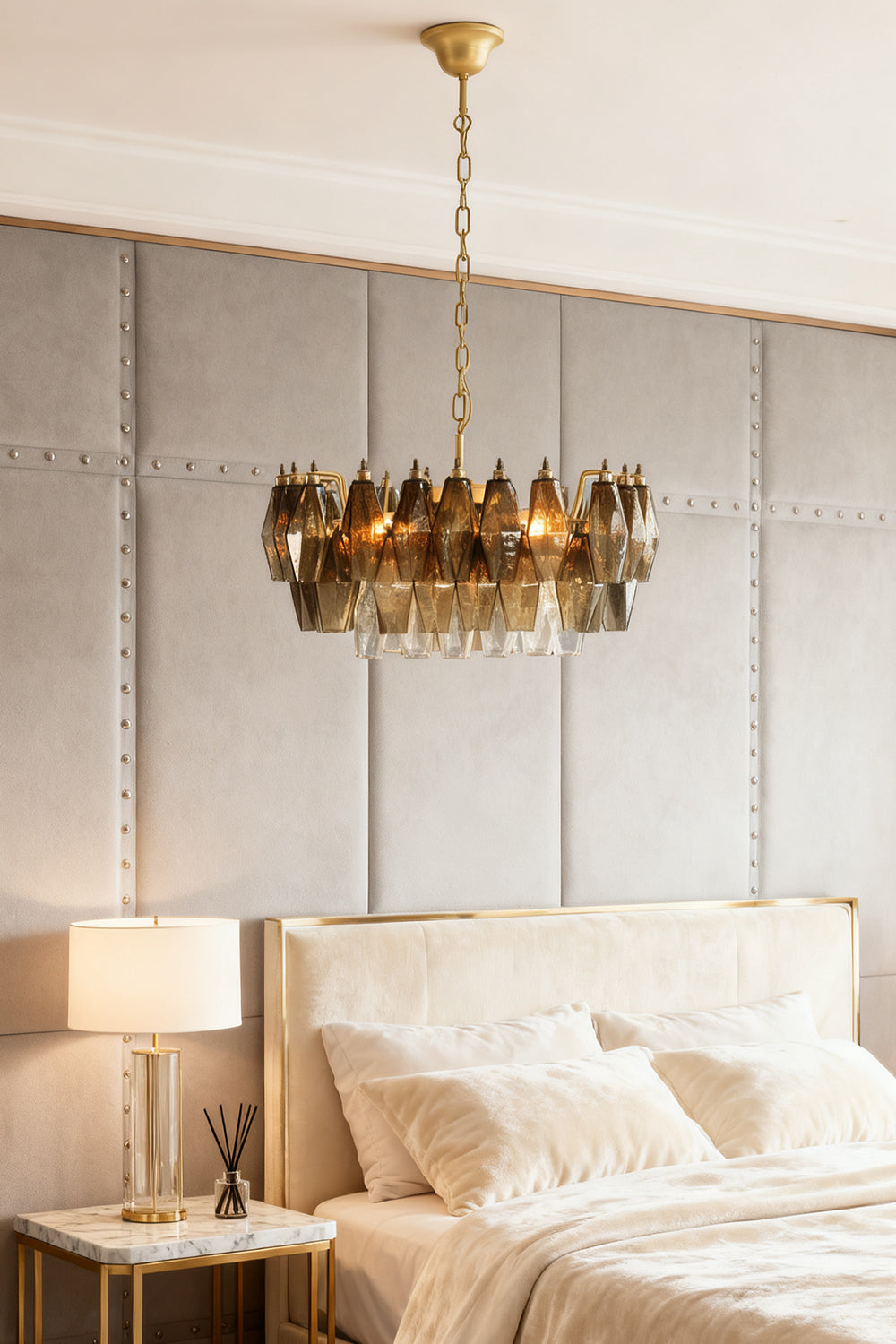 Italian Murano Poliedri Glass Chandelier