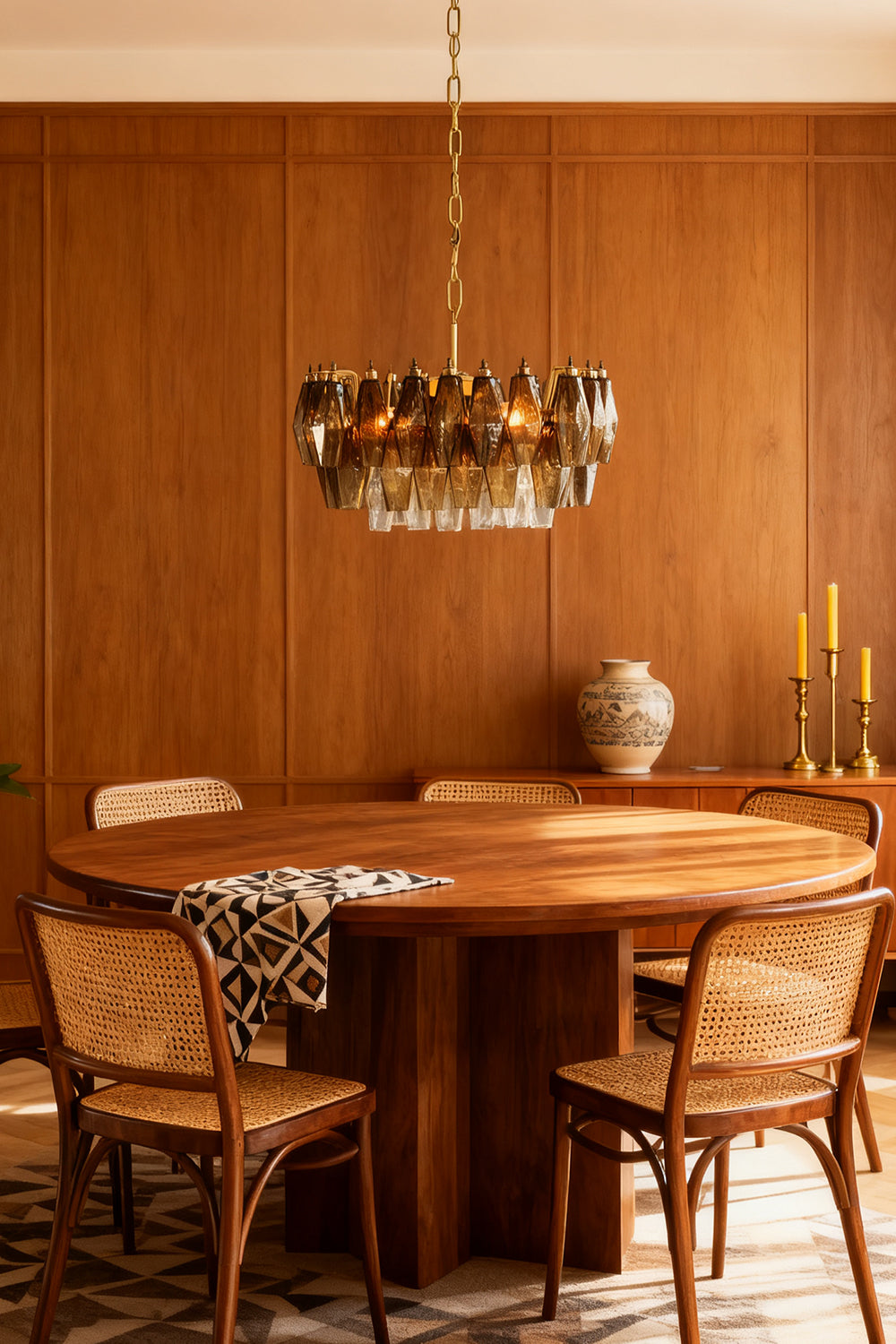 Italian Murano Poliedri Glass Chandelier