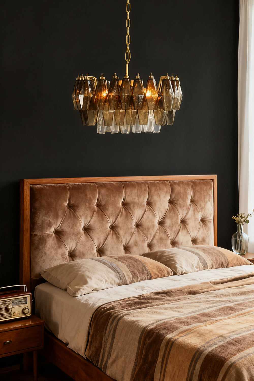 Italian Murano Poliedri Glass Chandelier