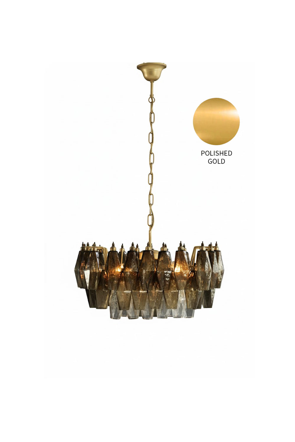 Italian Murano Poliedri Glass Chandelier